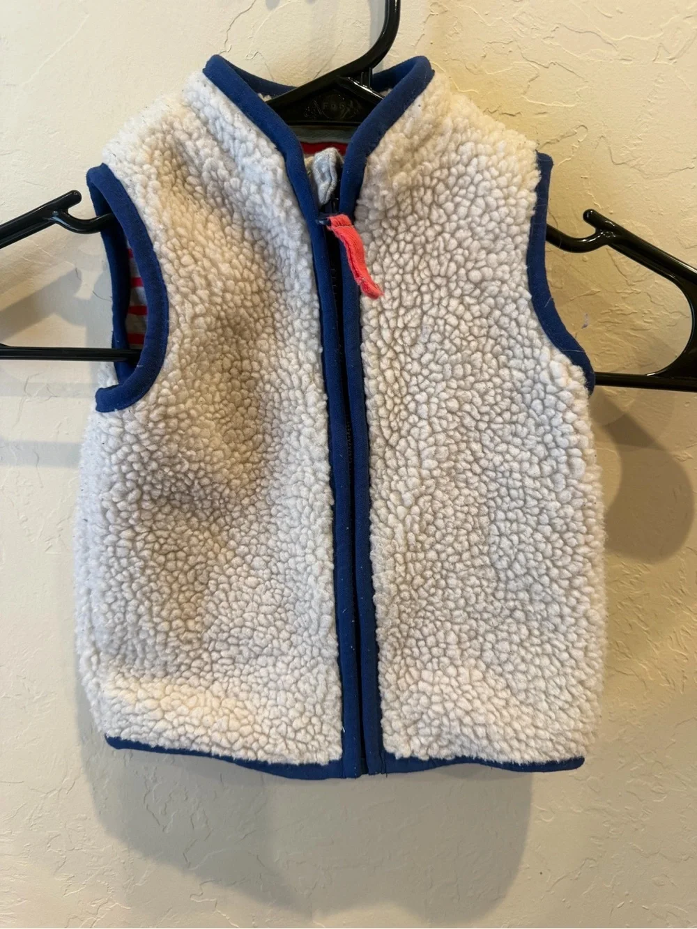 Baby Boden Kids Sherpa navy vest 3-6 months